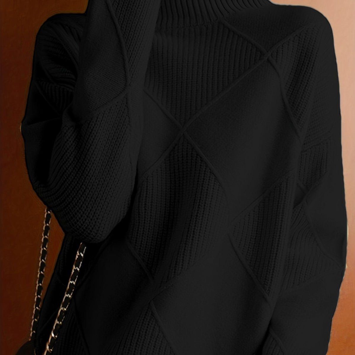 Pull à col roulé et maille à losanges — Amielle Paris