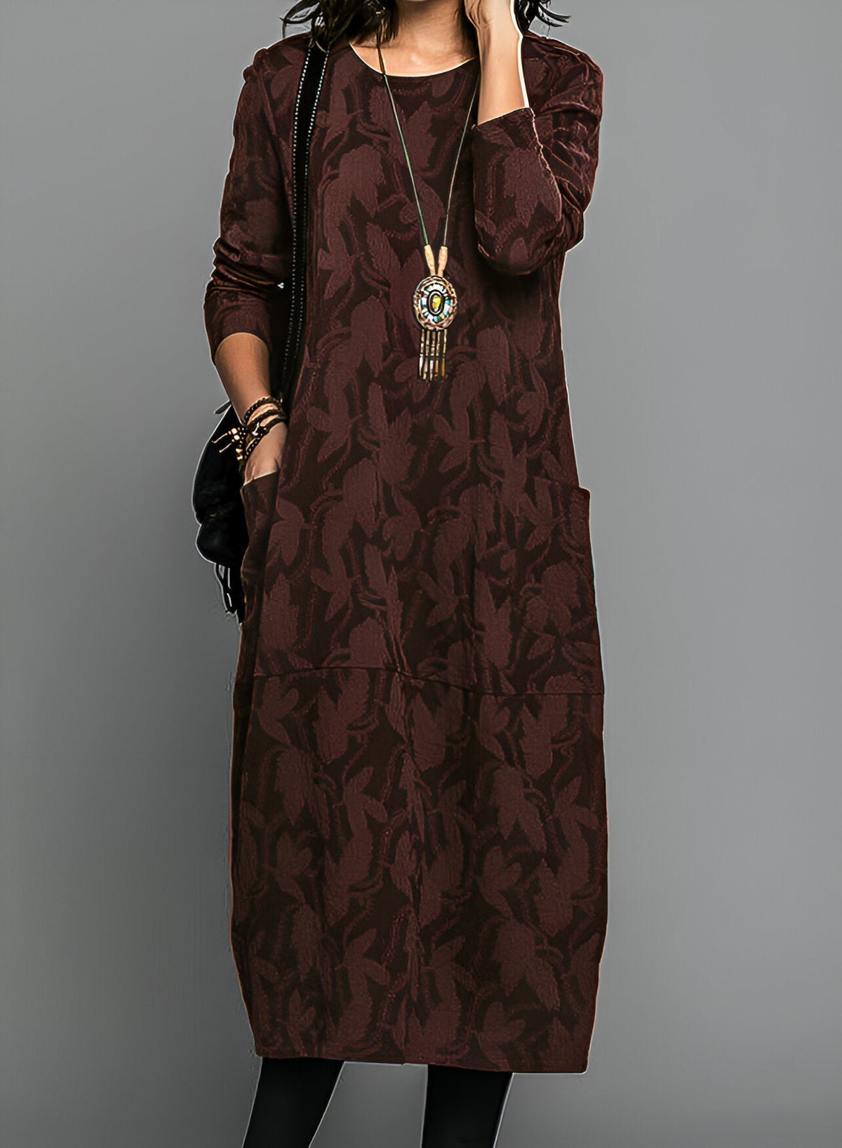 Paige — Robe longue à motif — Amielle Paris