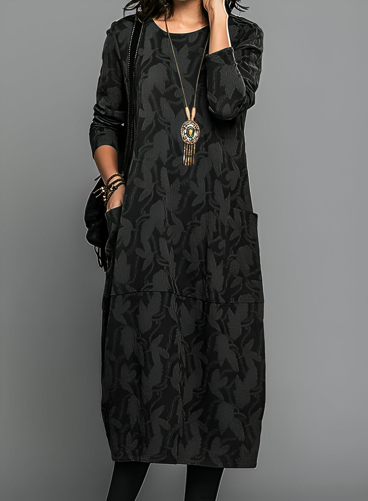Paige — Robe longue à motif — Amielle Paris