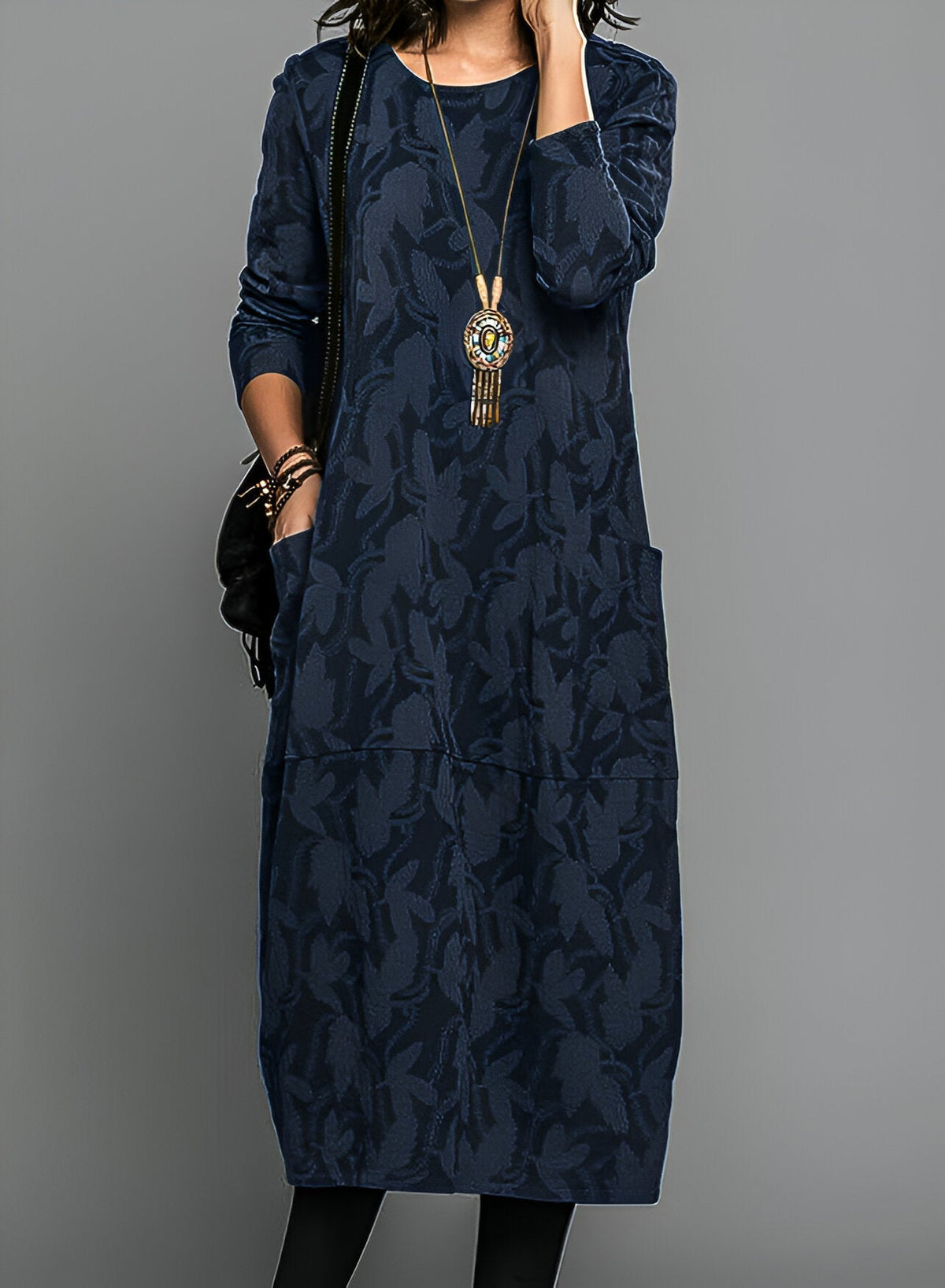 Paige — Robe longue à motif — Amielle Paris