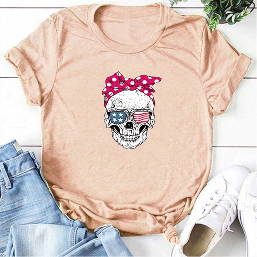 Miss Spooky — T-shirt tête de mort fleuri — vue 6