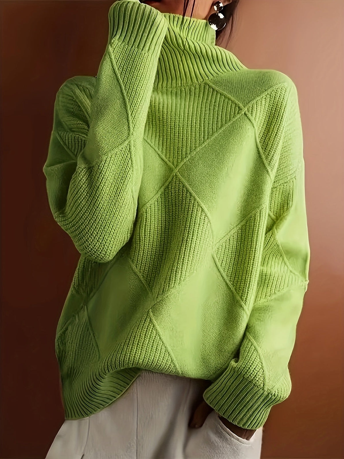 Pull à col roulé et maille à losanges — Amielle Paris