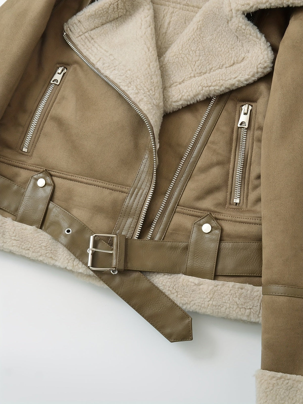 Noémie | Veste aviateur courte ceinturée — Amielle Paris