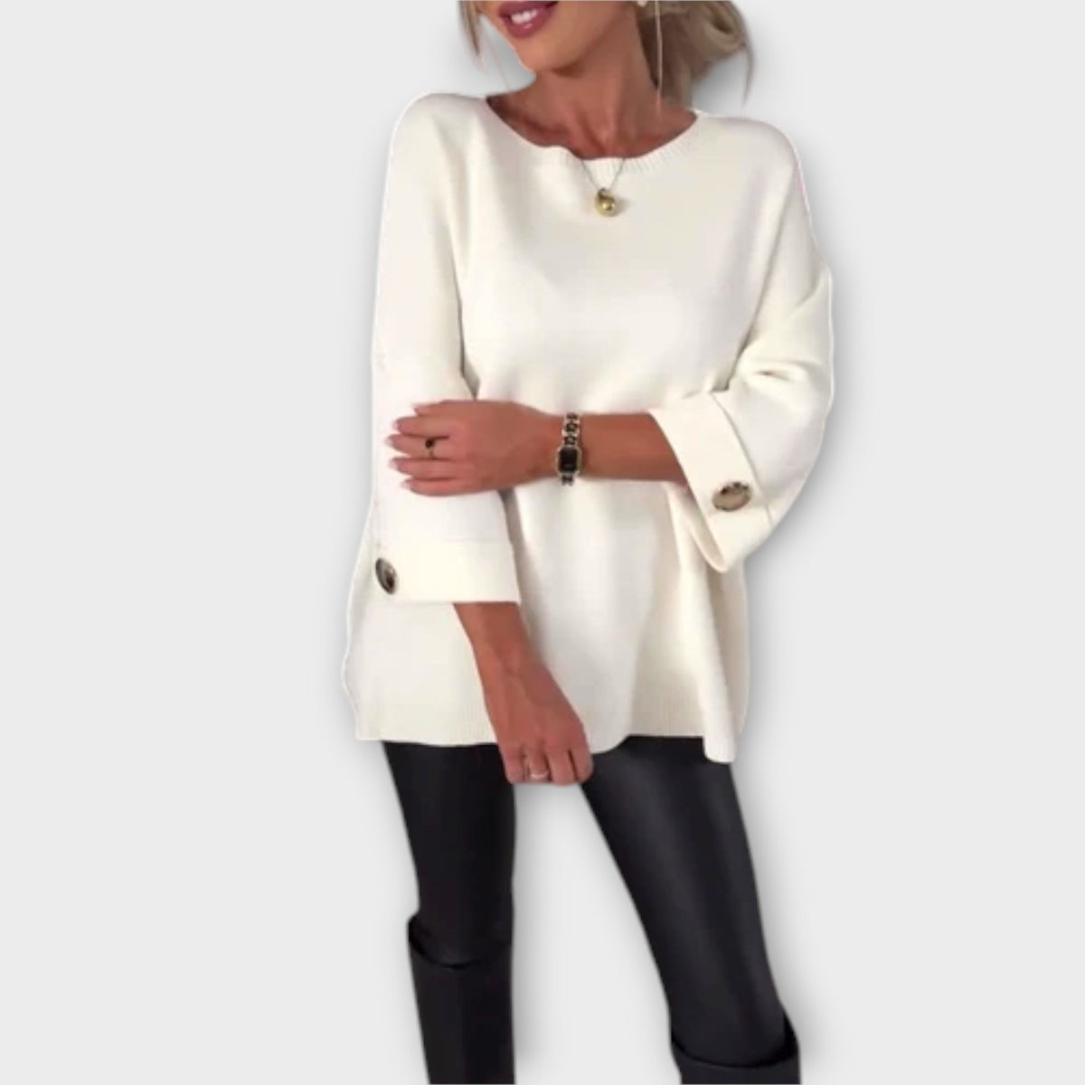 Isabella | Blouse blanche en maille