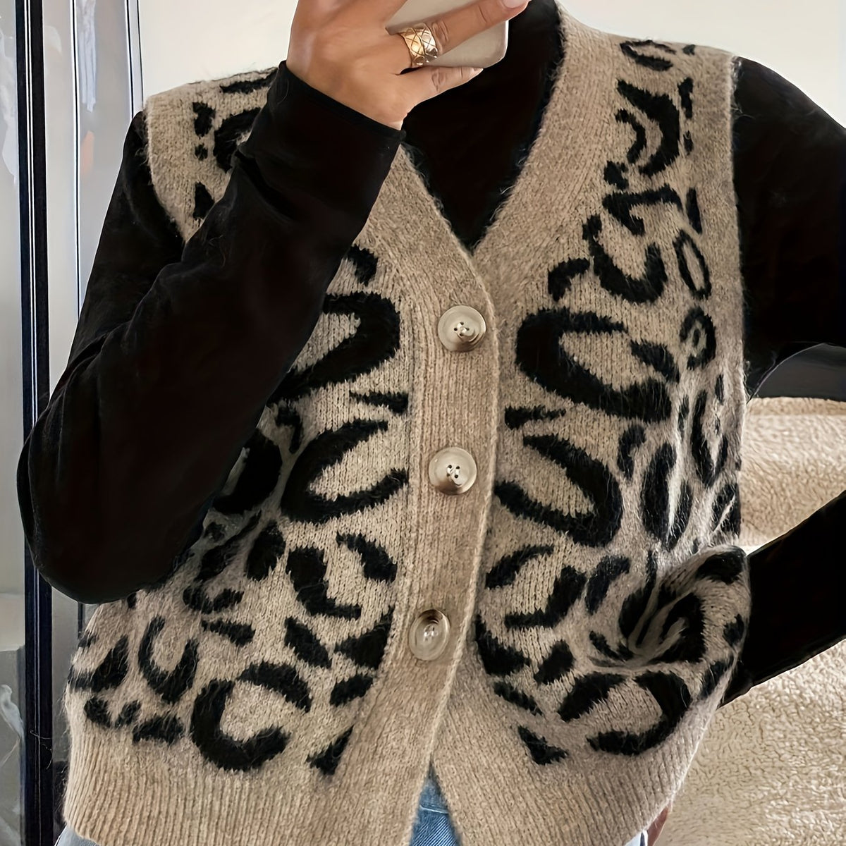 Gilet sans manches à imprimé léopard — Amielle Paris