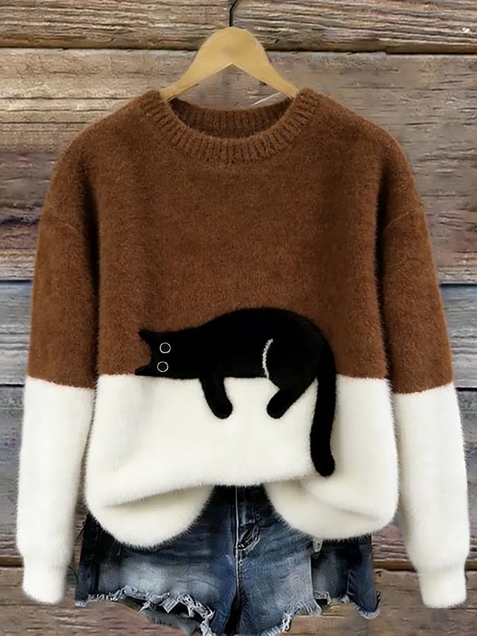 Hélène | Sweat oversize à motif chat