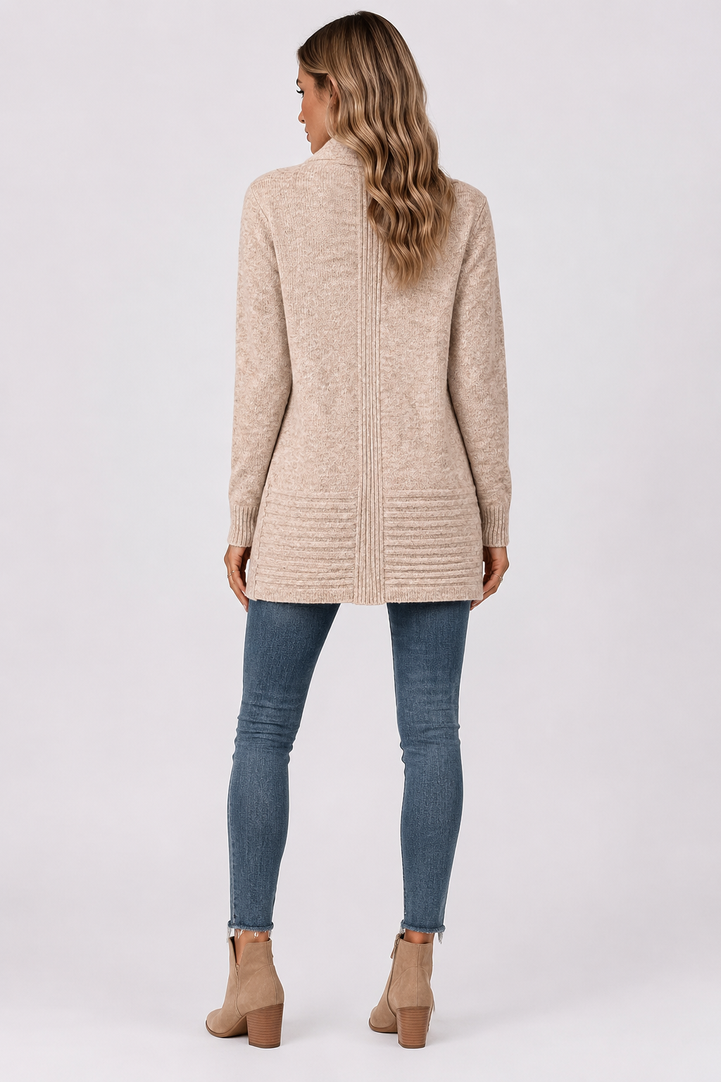 Cardigan long ouvert à col châle — Amielle Paris