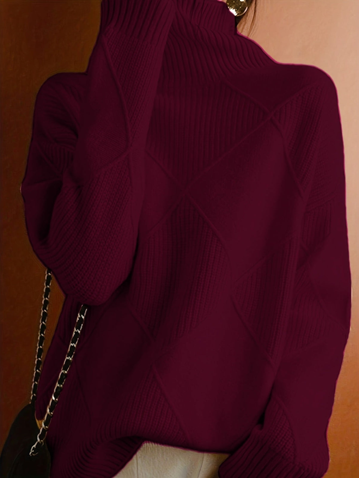 Pull à col roulé et maille à losanges — Amielle Paris