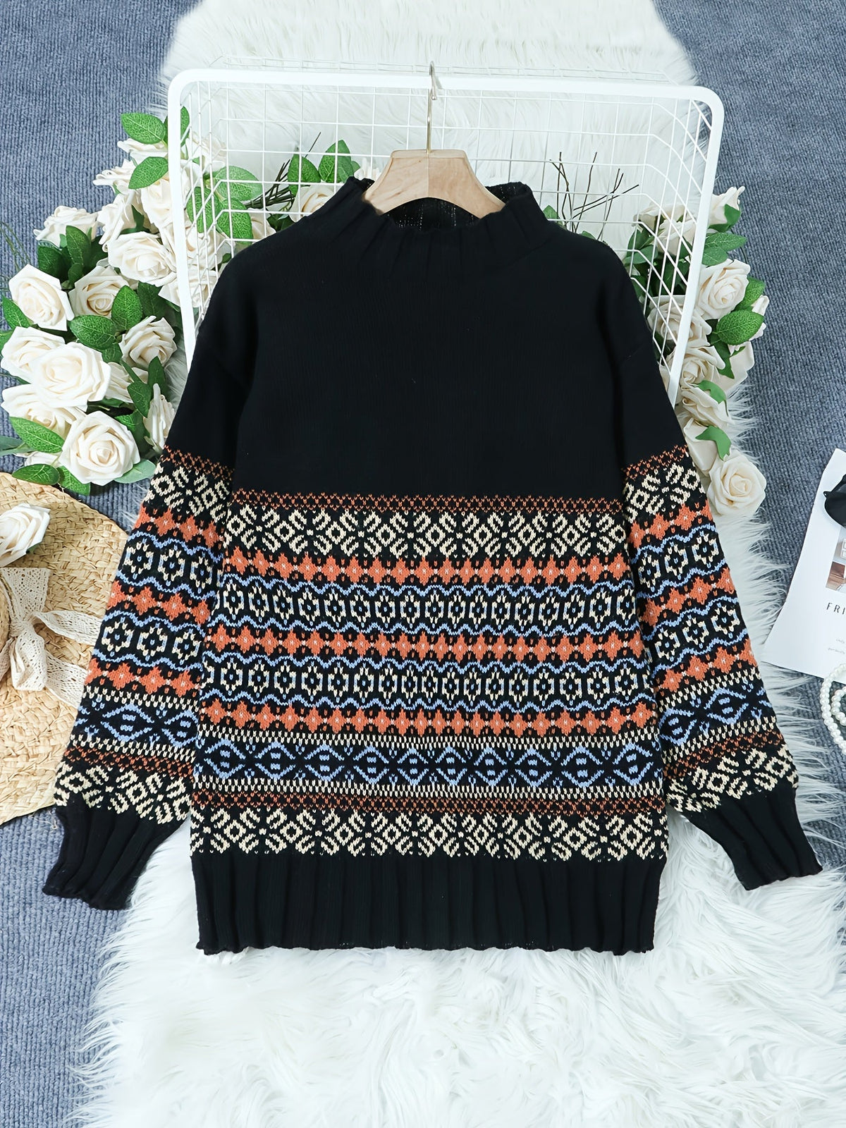 Marisol | Pull décontracté à motif jacquard — Amielle Paris