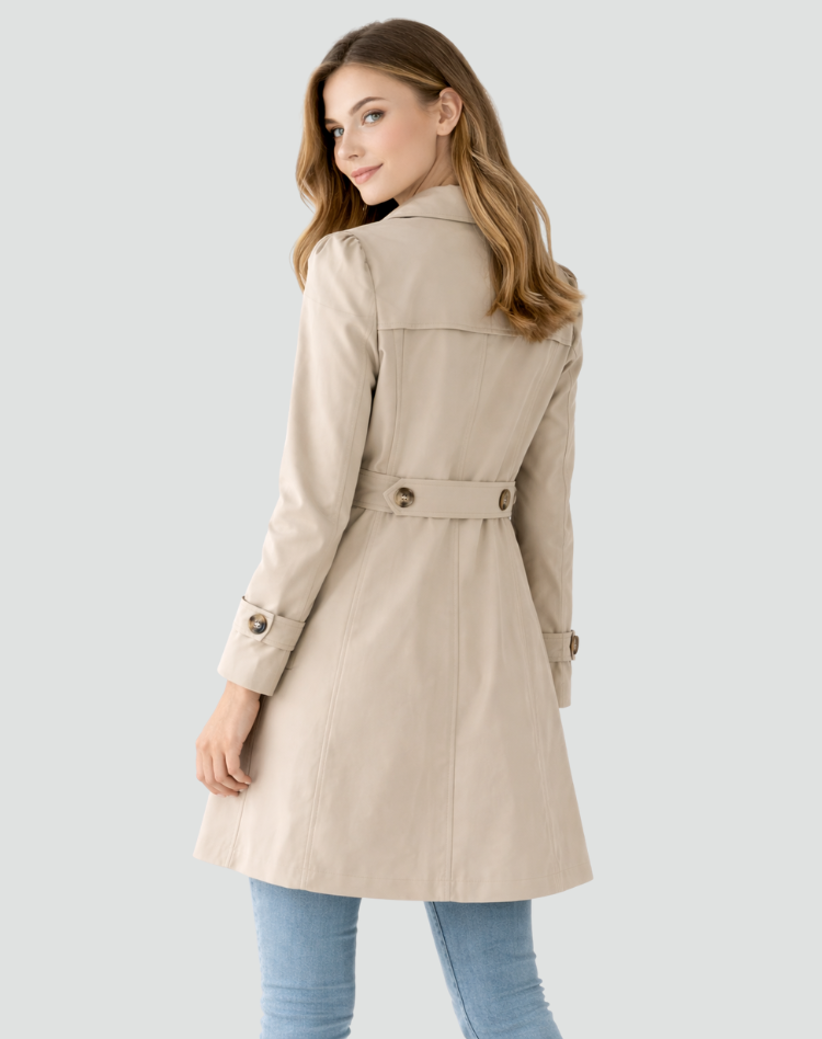 Trench court cintré à boutonnage croisé — Amielle Paris