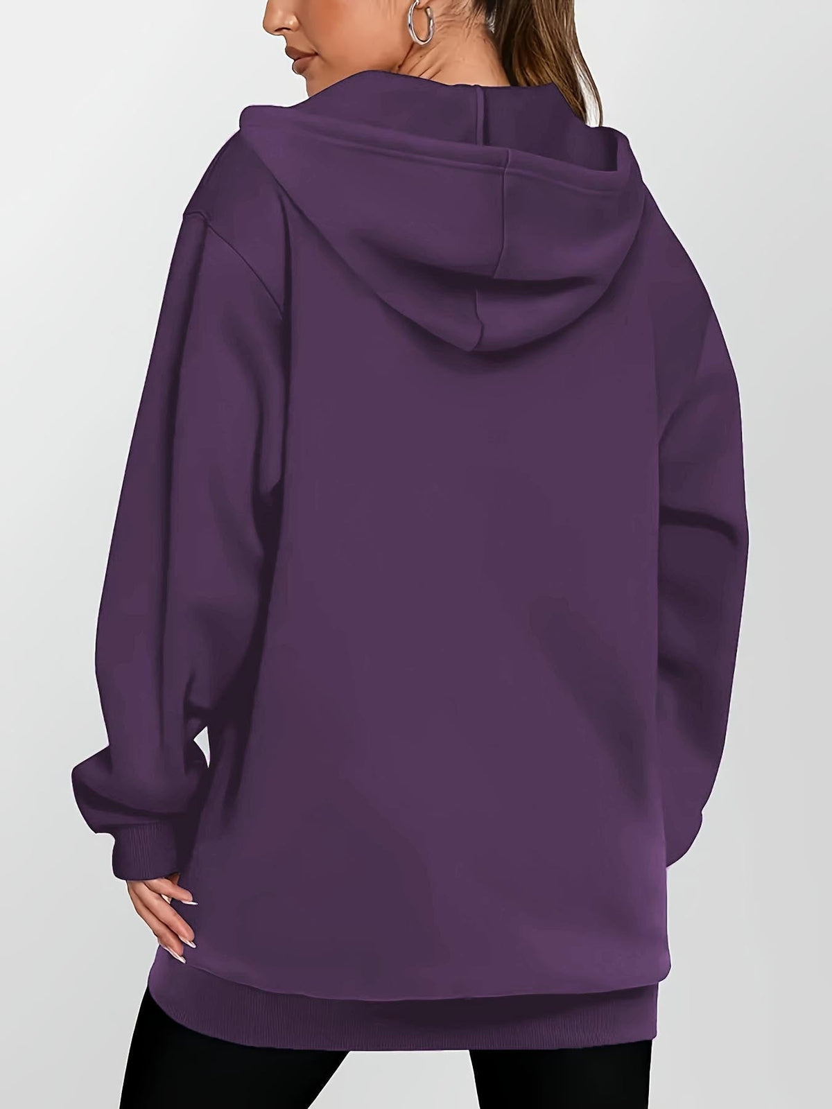 Sweat long zippé à capuche et poches — Amielle Paris