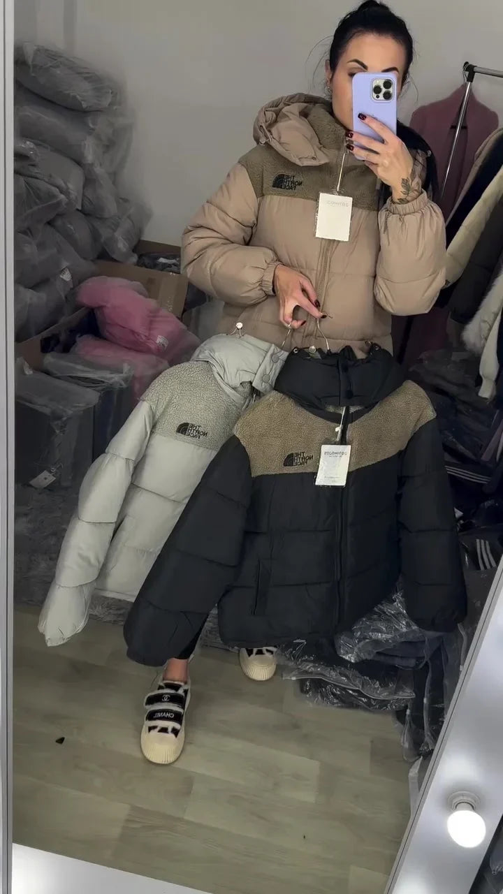 Amelia — Veste à capuche et empiècements contrastants — Amielle Paris