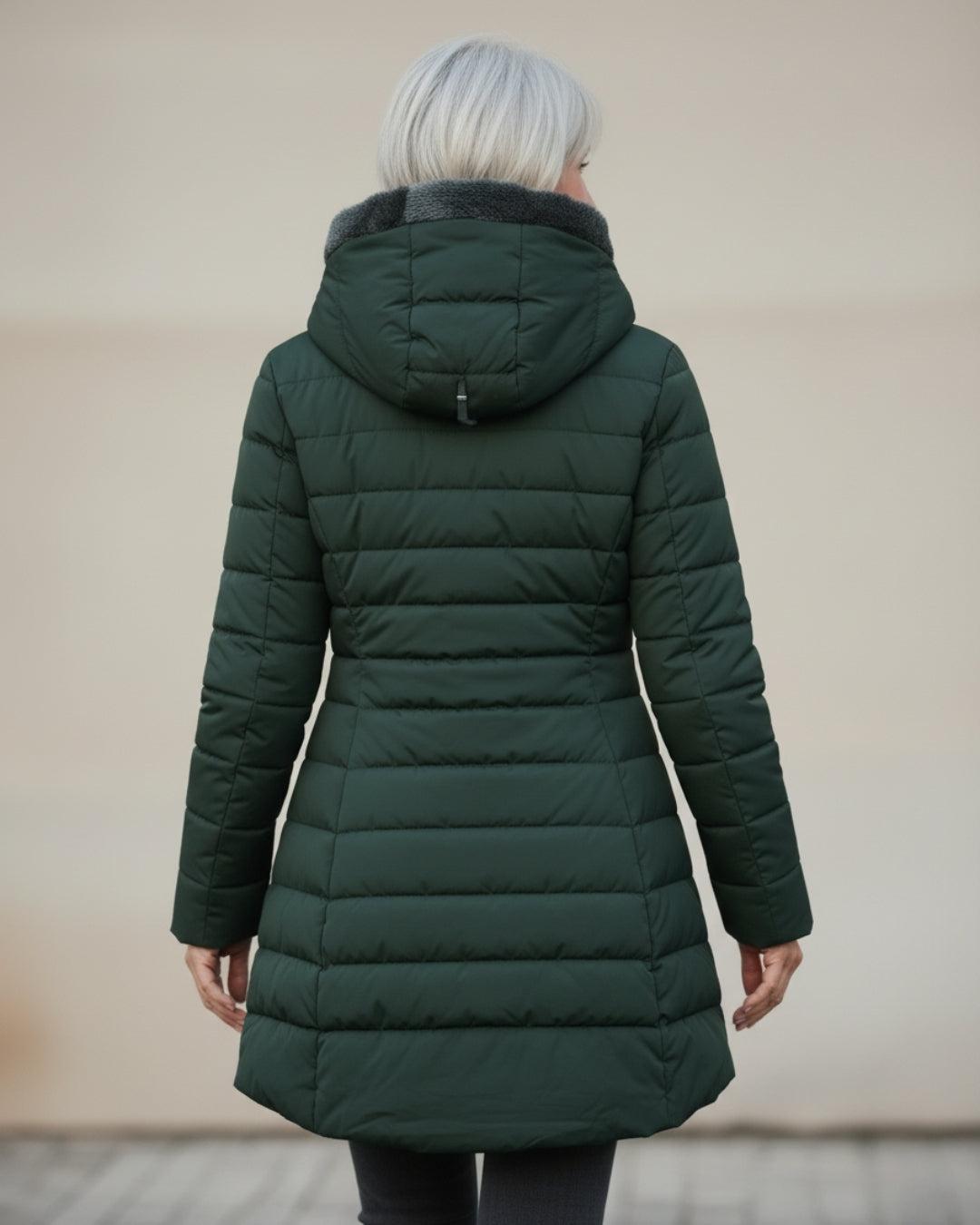Giselle — Doudoune longue à capuche doublée polaire — Amielle Paris