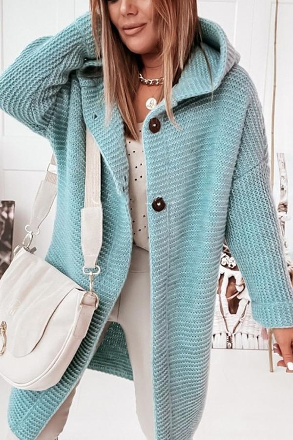 Gilet long boutonné à capuche — Amielle Paris