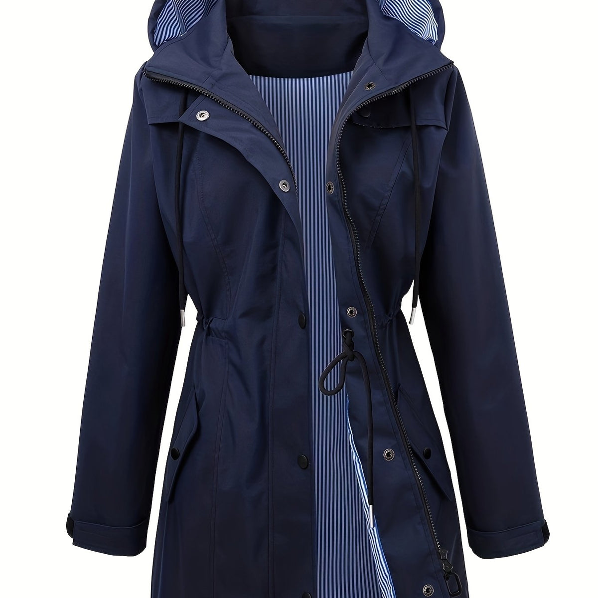 Parka longue à capuche et taille ajustable — Amielle Paris