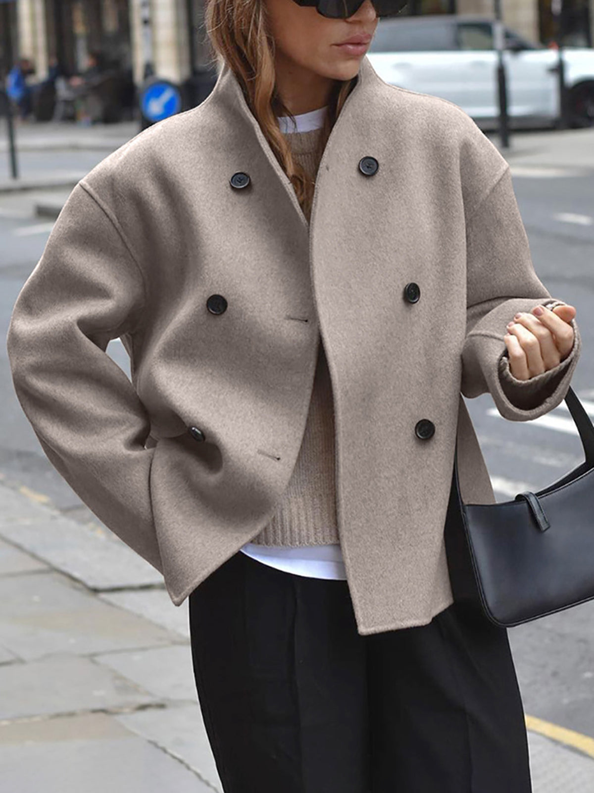 Nadia — Veste ample à col montant — Amielle Paris