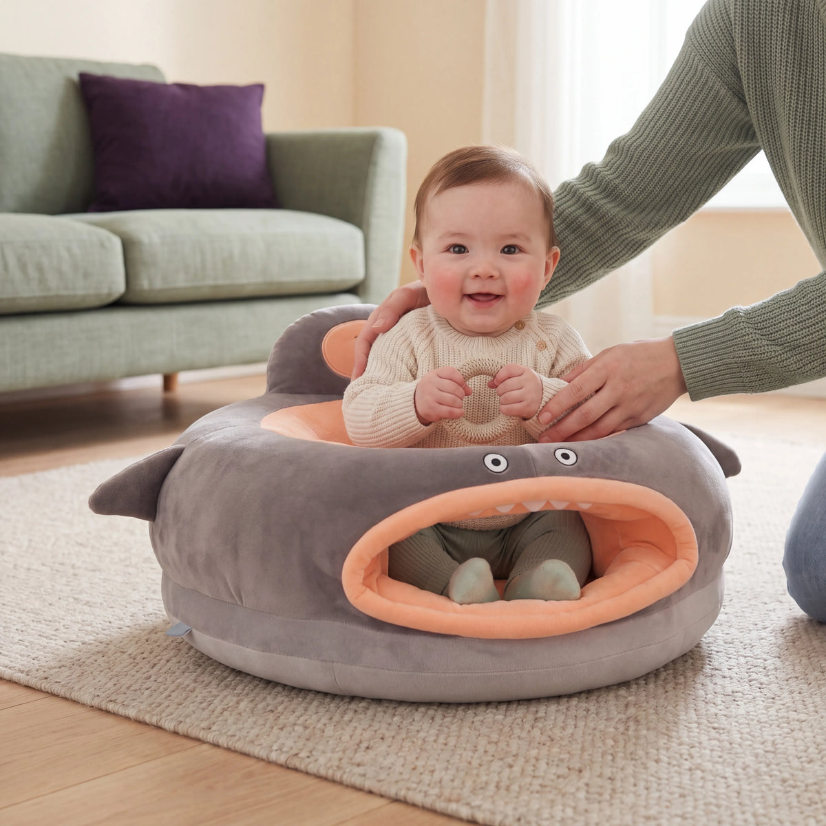 Fauteuil d’éveil bébé en peluche — 60 × 45 cm — vue 5
