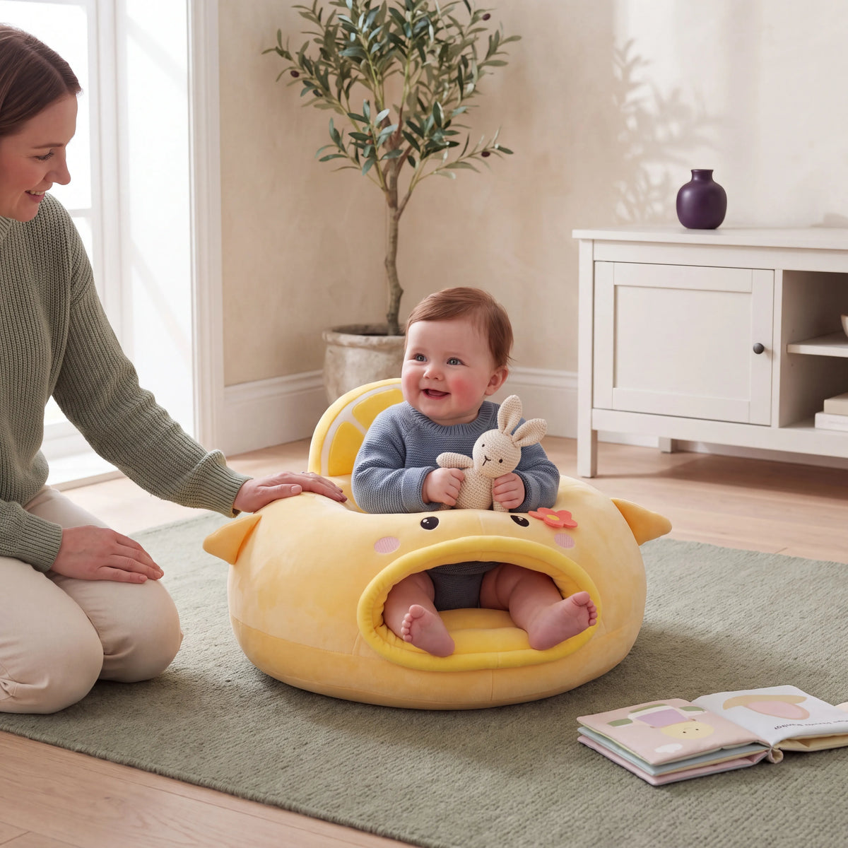 Fauteuil d’éveil bébé en peluche — 60 × 45 cm — vue 10