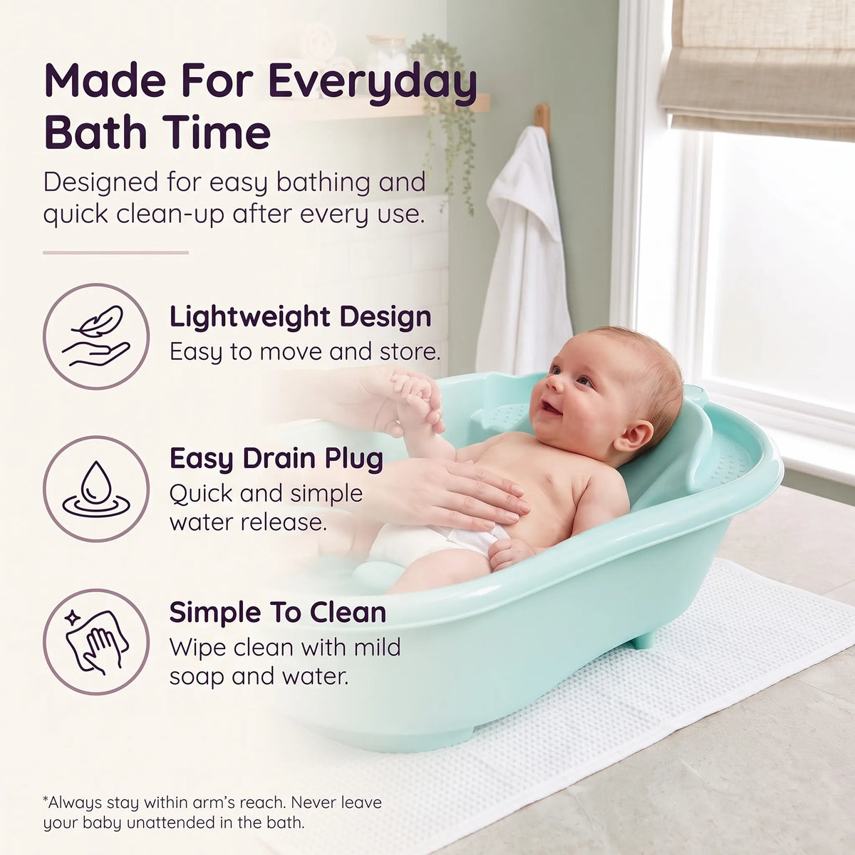 Baignoire bébé évolutive avec bouchon de vidange — vue 7