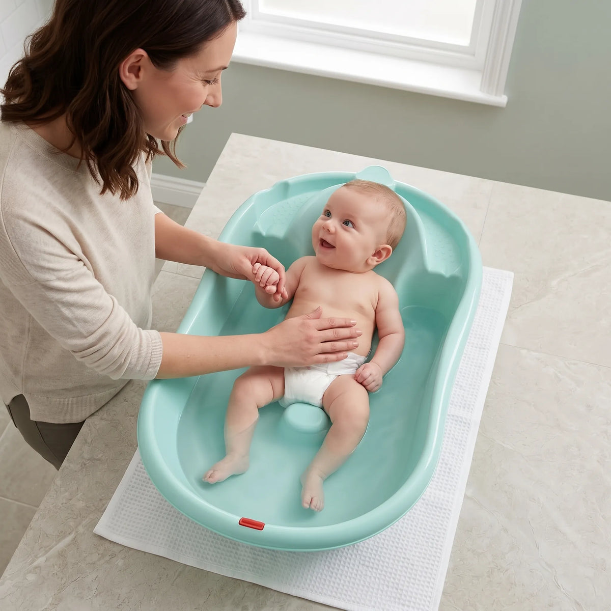 Baignoire bébé évolutive avec bouchon de vidange — vue 1