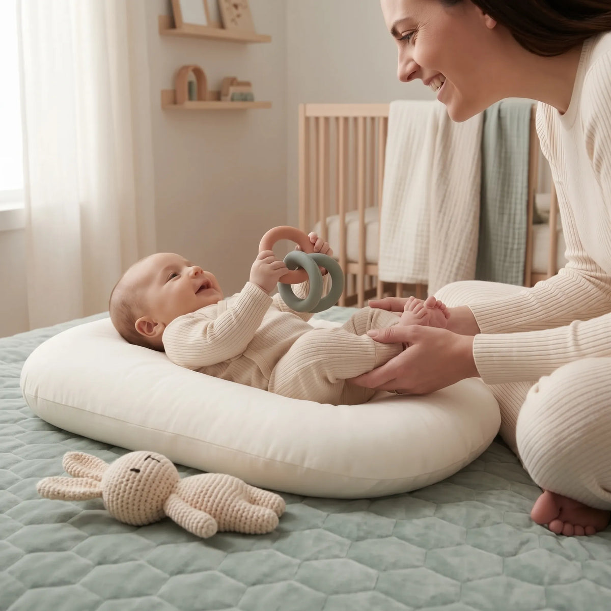 Coussin bébé en mousseline à bords rembourrés — vue 2