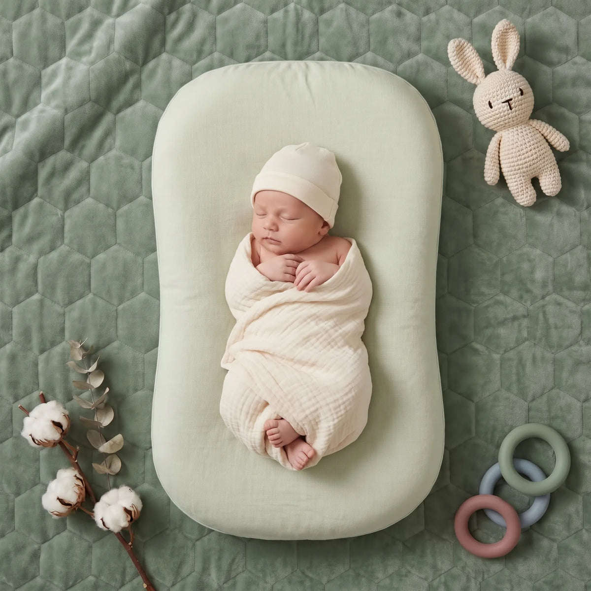 Coussin bébé en mousseline à bords rembourrés — vue 14