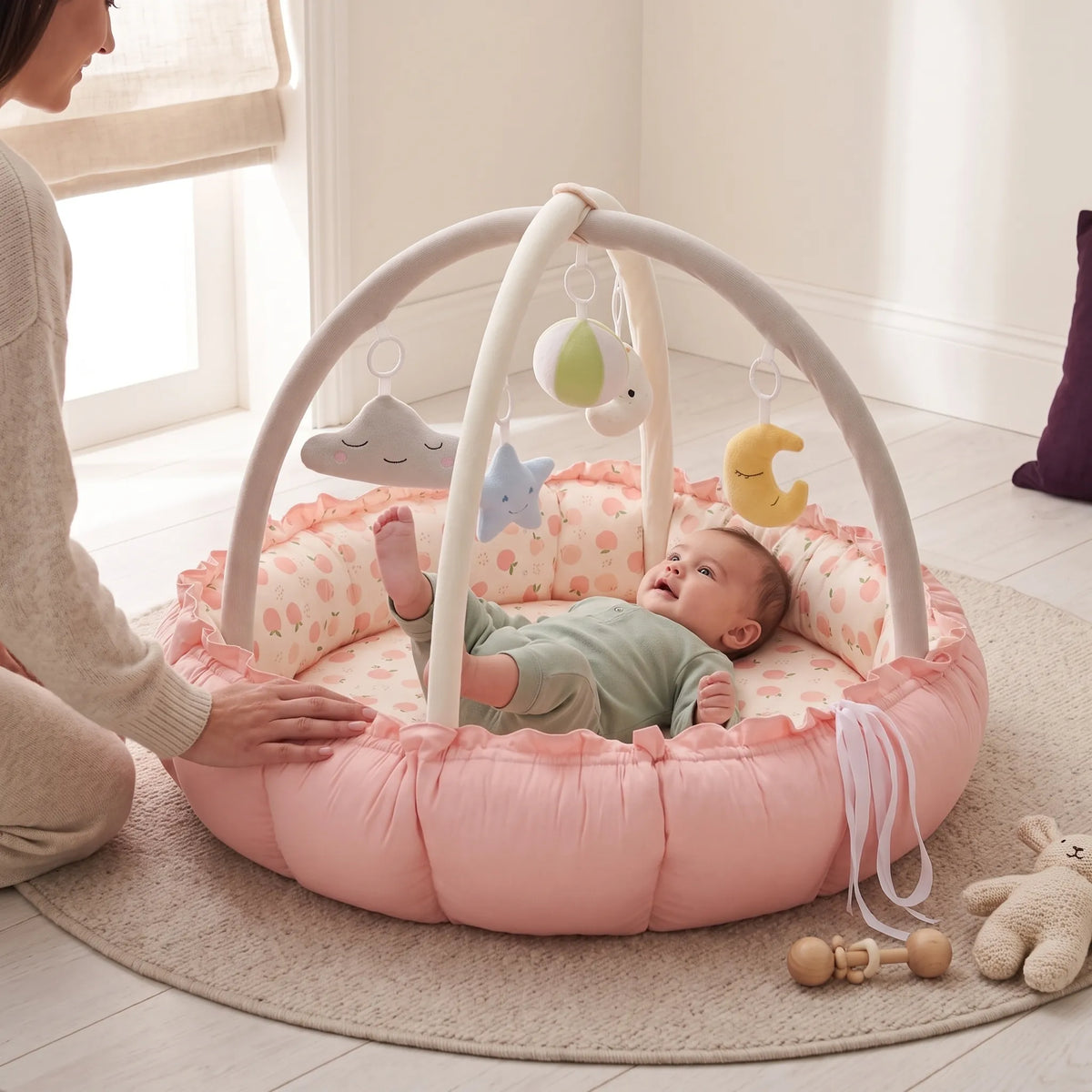 Tapis d’éveil rembourré avec arche et coussins — vue 1