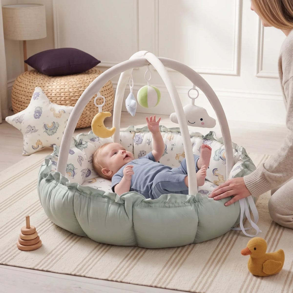 Tapis d’éveil rembourré avec arche et coussins — vue 3