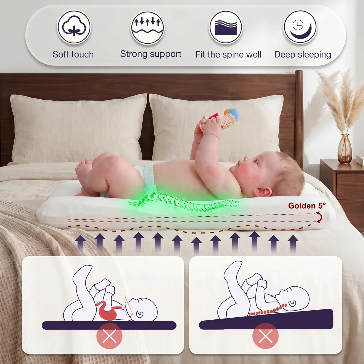 Coussin bébé en mousseline à bords rembourrés — vue 19