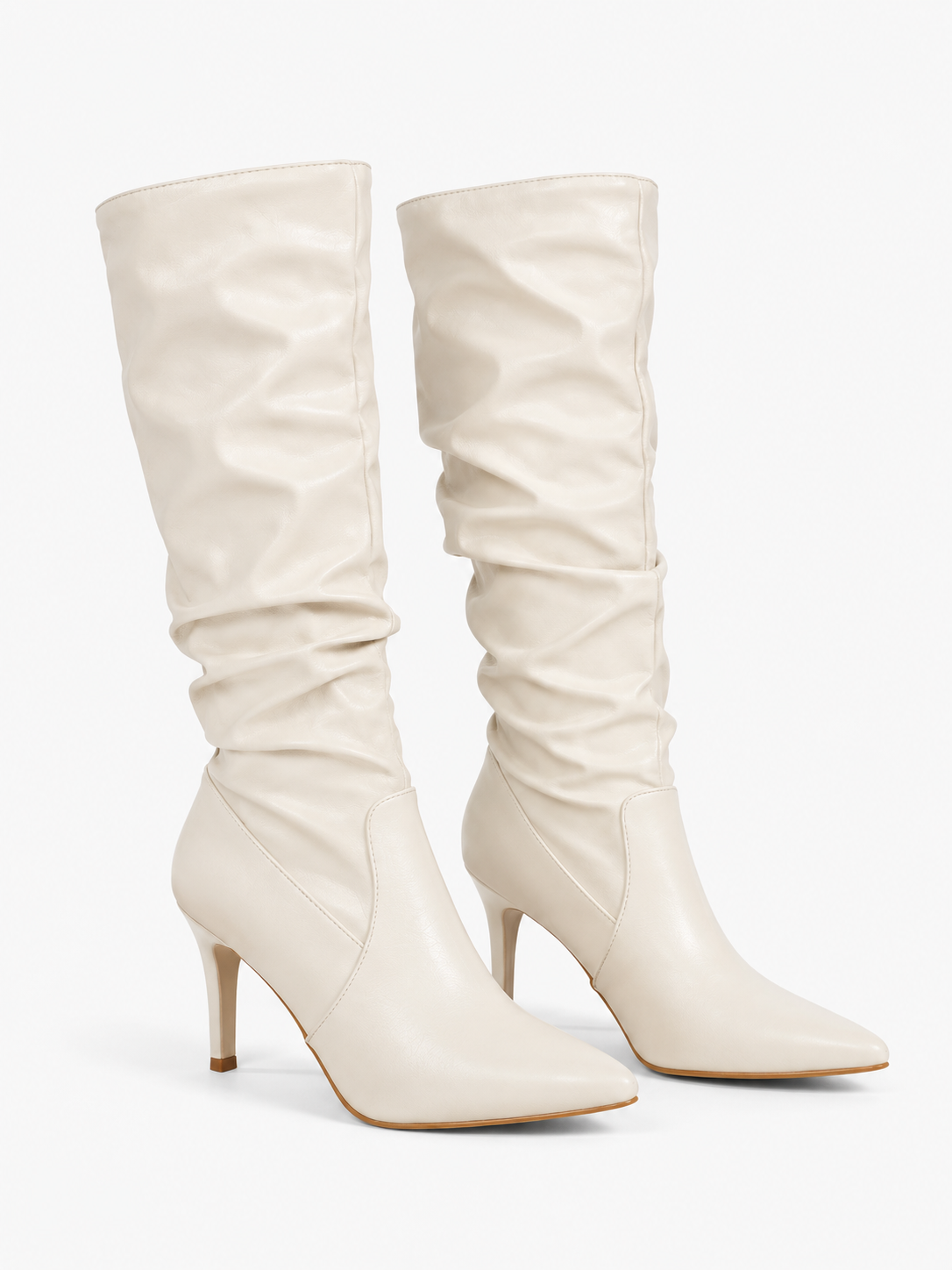 Bottes plissées à talon aiguille