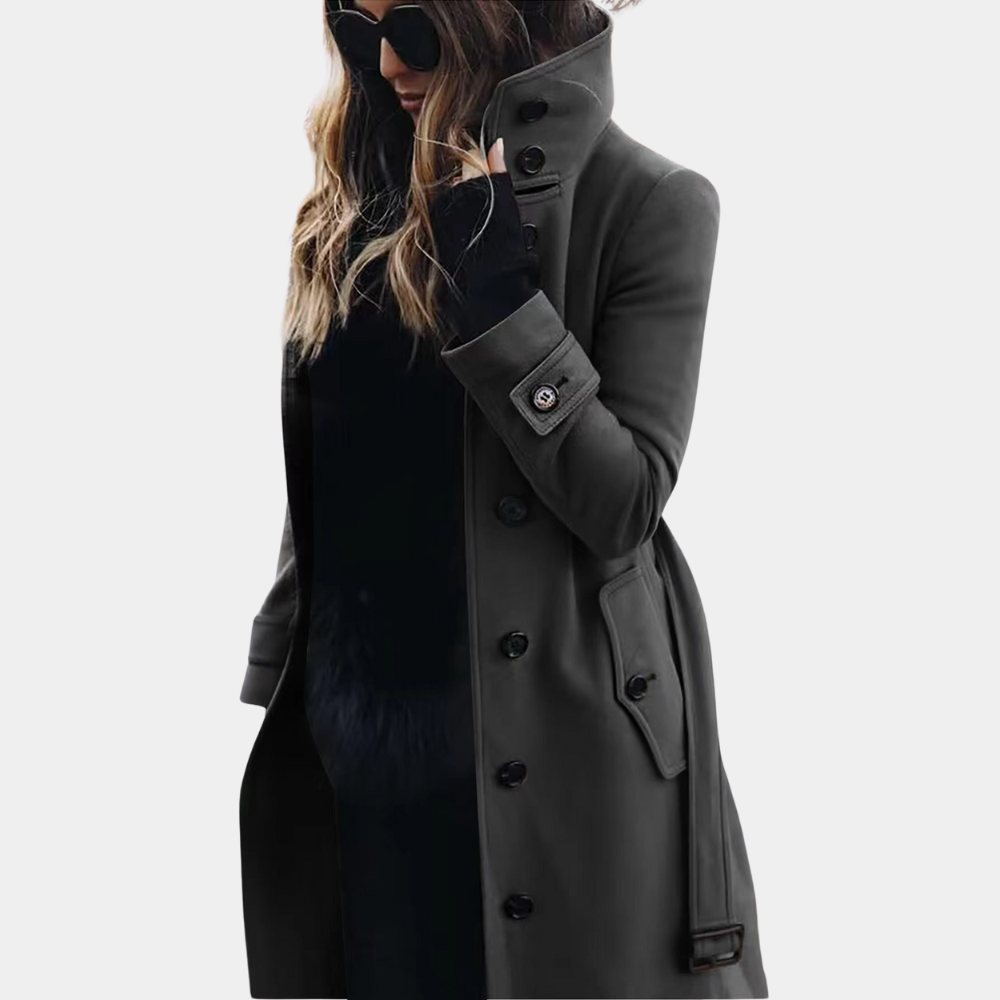 Uma — Manteau ajusté à col montant — Amielle Paris