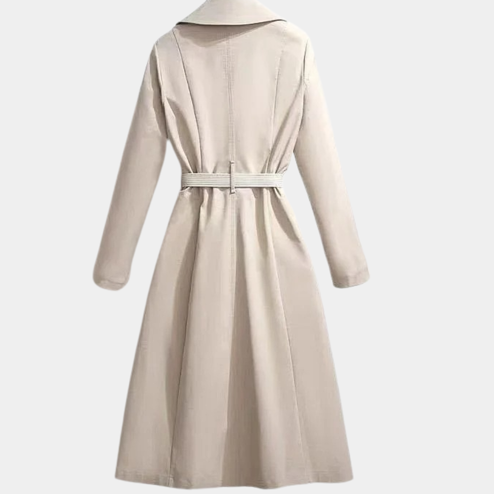 Katherine — Manteau ceinturé à détail foulard — Amielle Paris