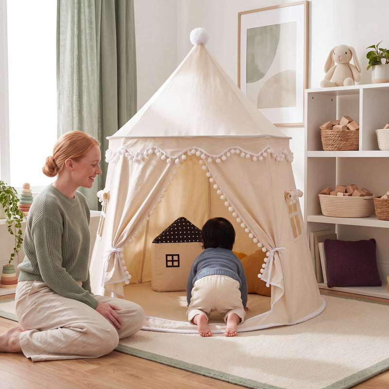 Tipi enfant en toile de coton et bois de pin — vue 1