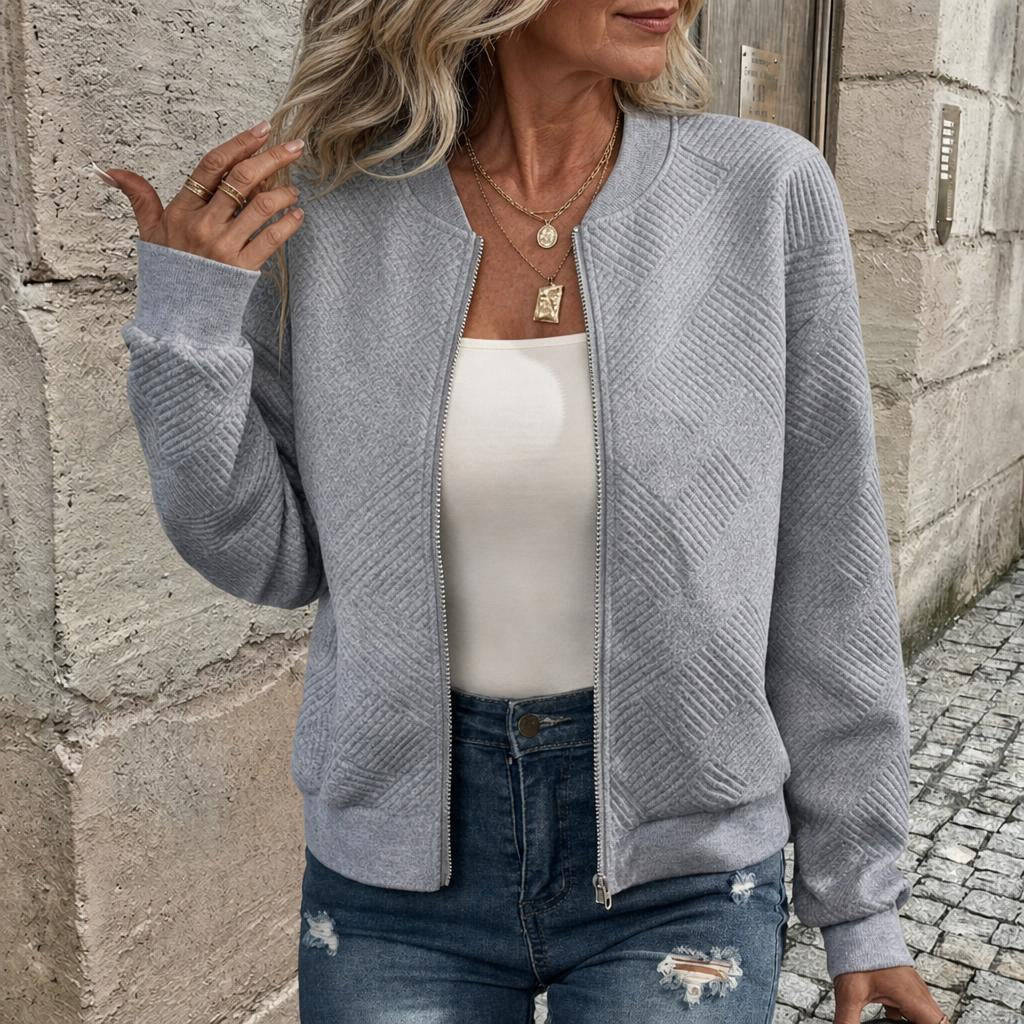 Cardigan zippé en maille texturée