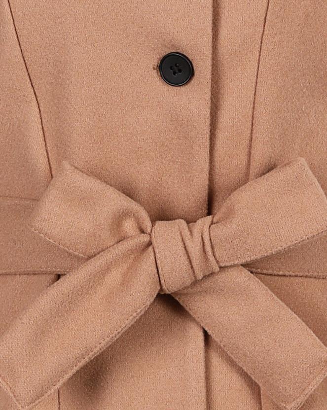 Manteau long à patte boutonnée et ceinture — Amielle Paris