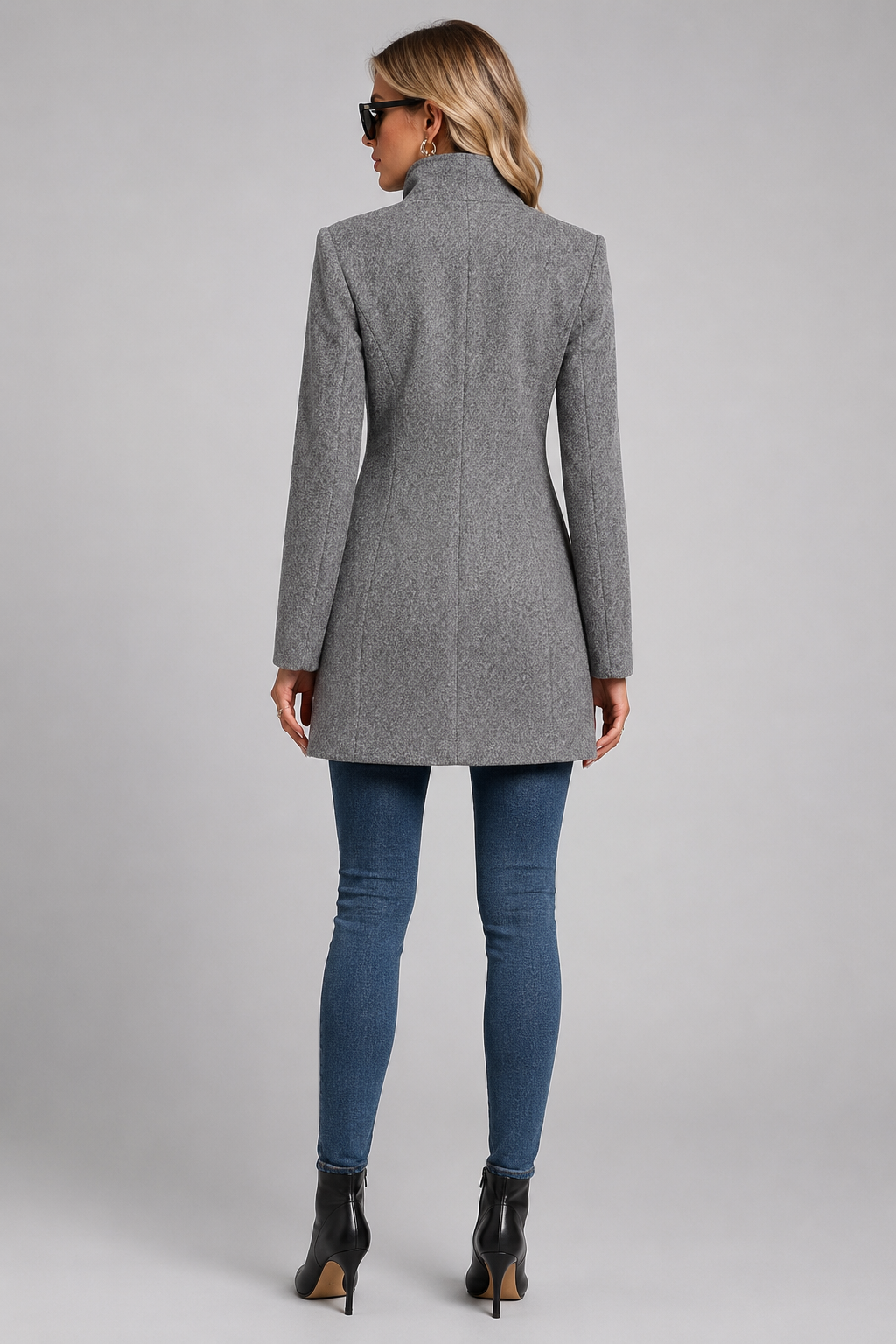Manteau mi-long à col chemise — Suzan — Amielle Paris