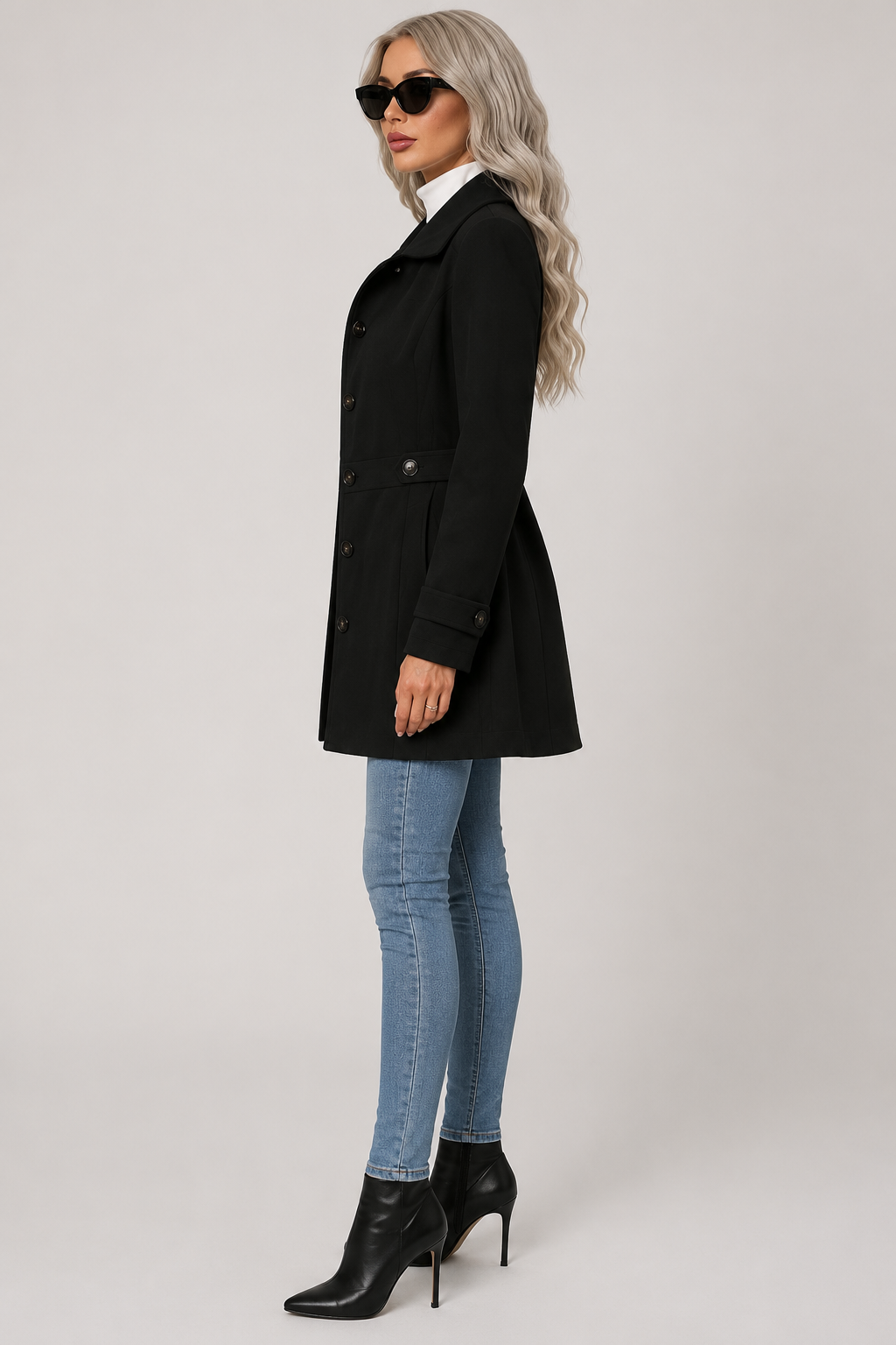 Laura — Blazer long à motif prince-de-galles — Amielle Paris