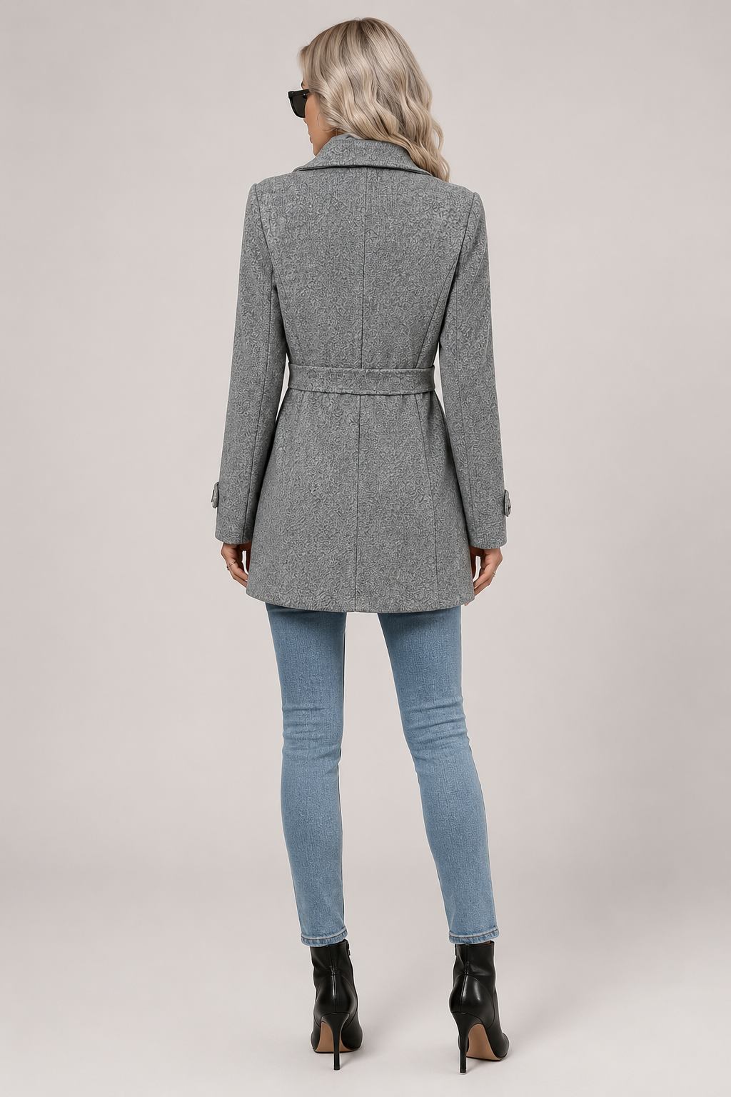 Laura — Blazer long à motif prince-de-galles — Amielle Paris