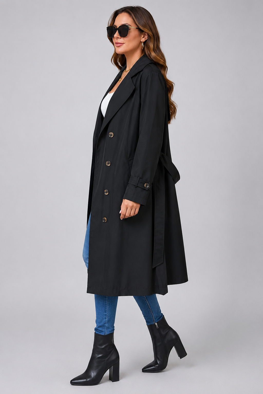 Trench fluide à boutonnage croisé — Carole — Amielle Paris