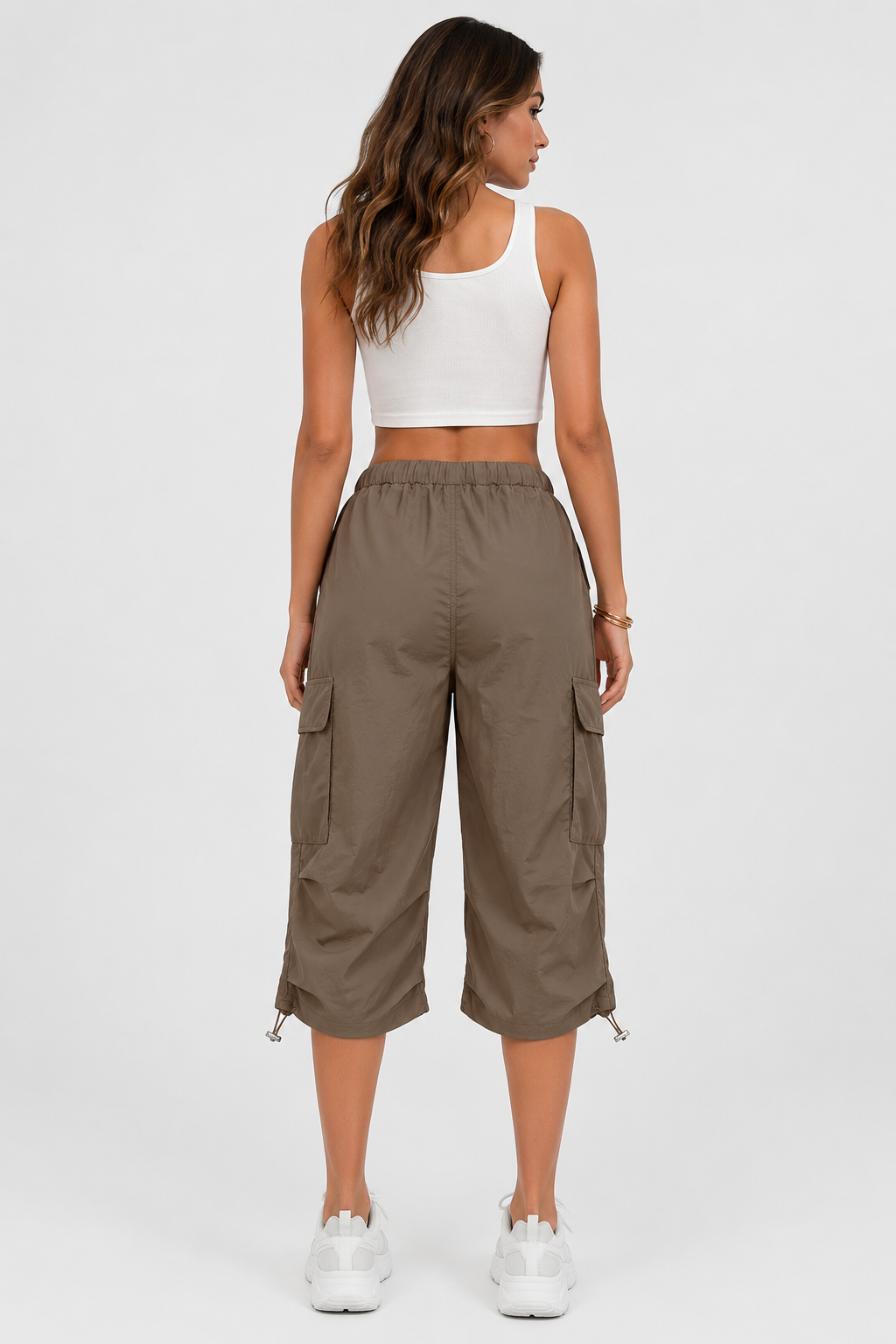 Pantalon cargo court à cordons — Lou — Amielle Paris