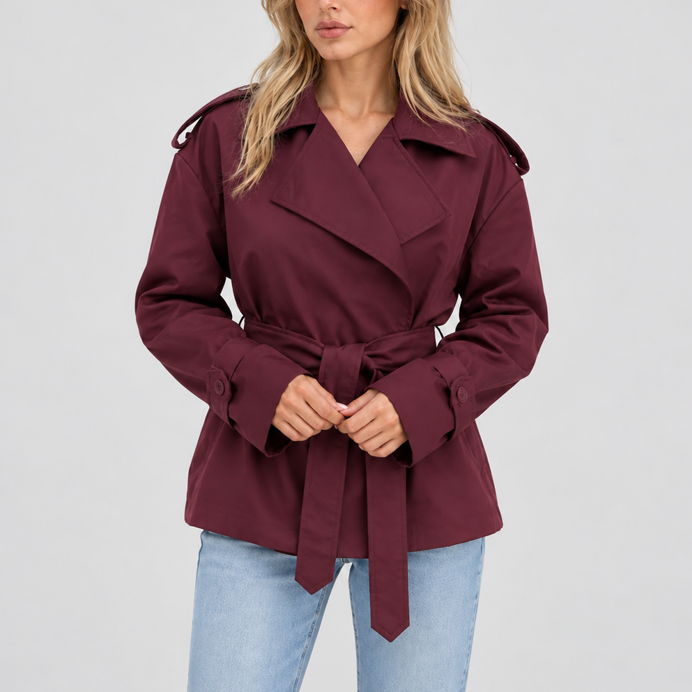 Trench court croisé avec ceinture — Amielle Paris