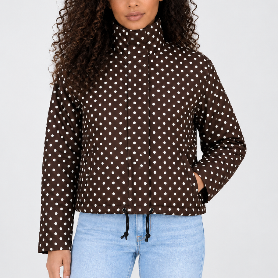 Veste courte à pois et col montant — Amielle Paris