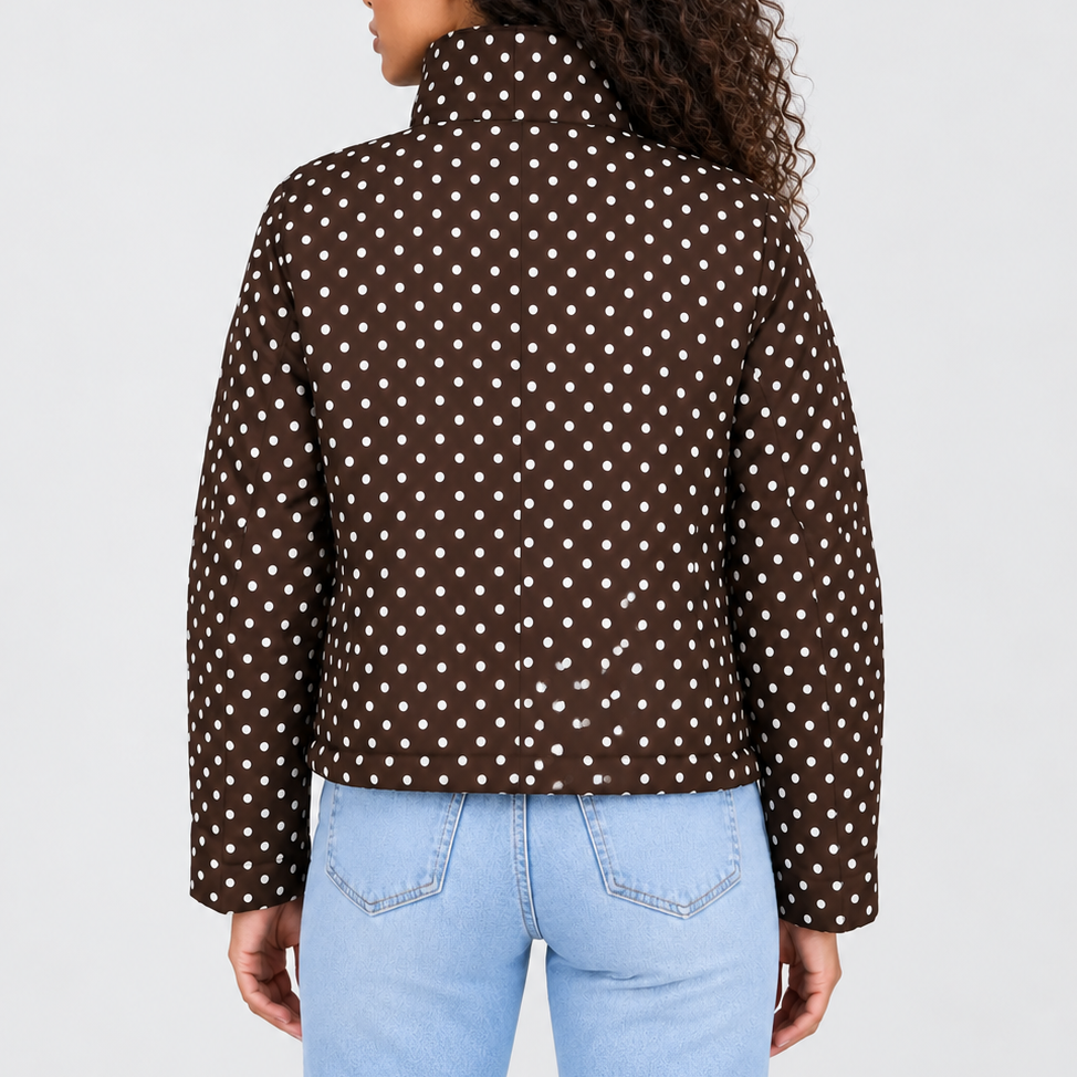 Veste courte à pois et col montant — Amielle Paris