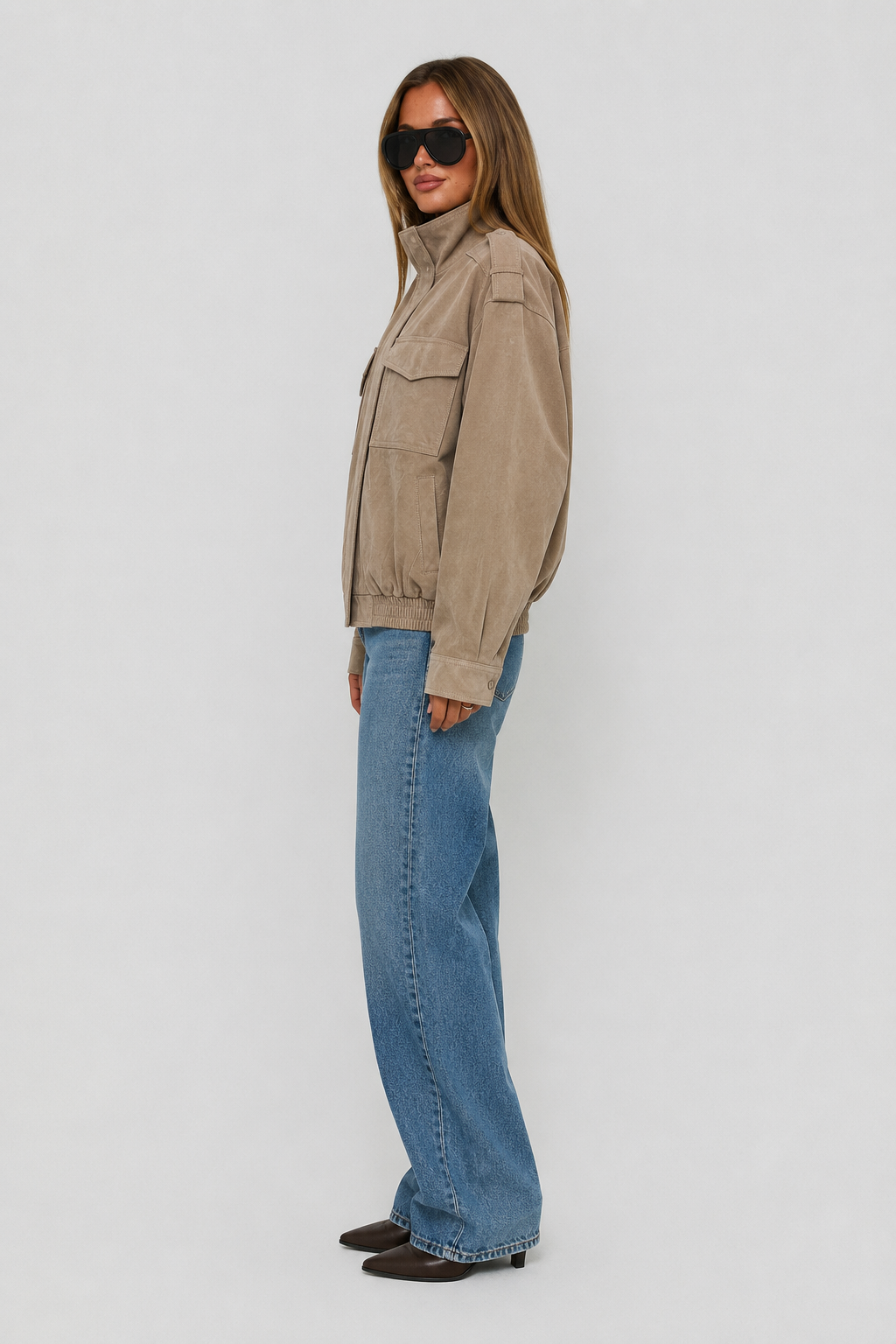 Élise — Veste cargo en suédine — Amielle Paris