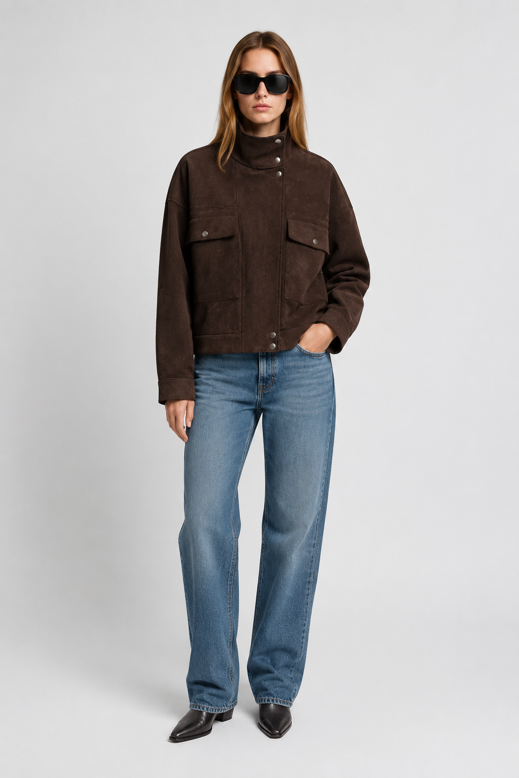 Anaïs — Veste utilitaire en suédine — Amielle Paris