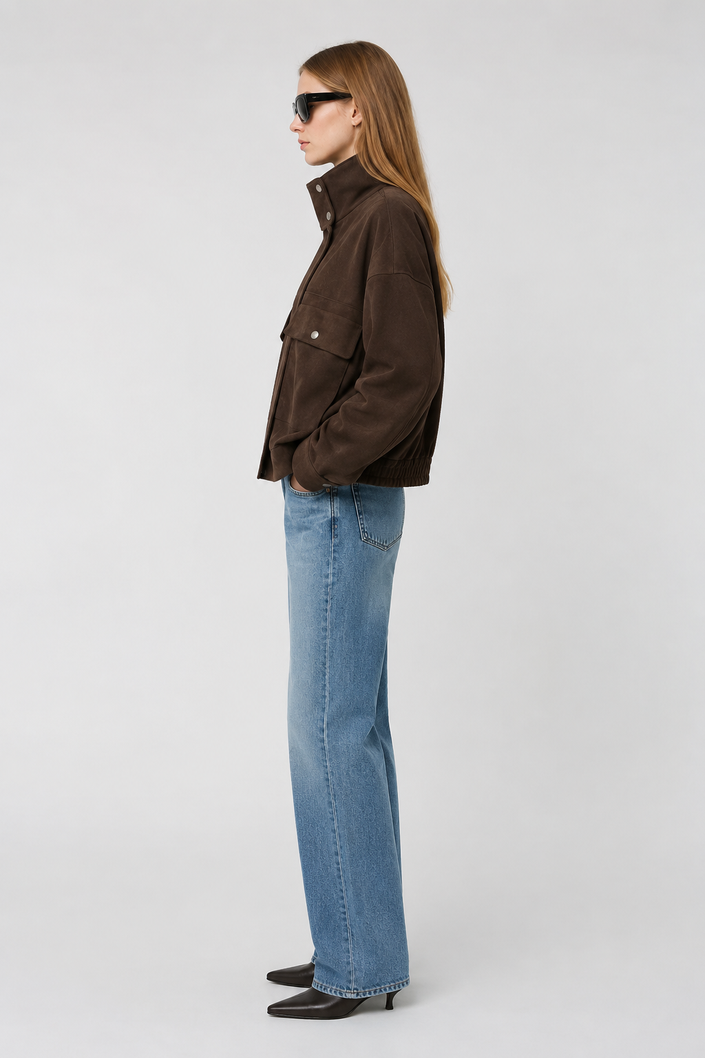 Anaïs — Veste utilitaire en suédine — Amielle Paris