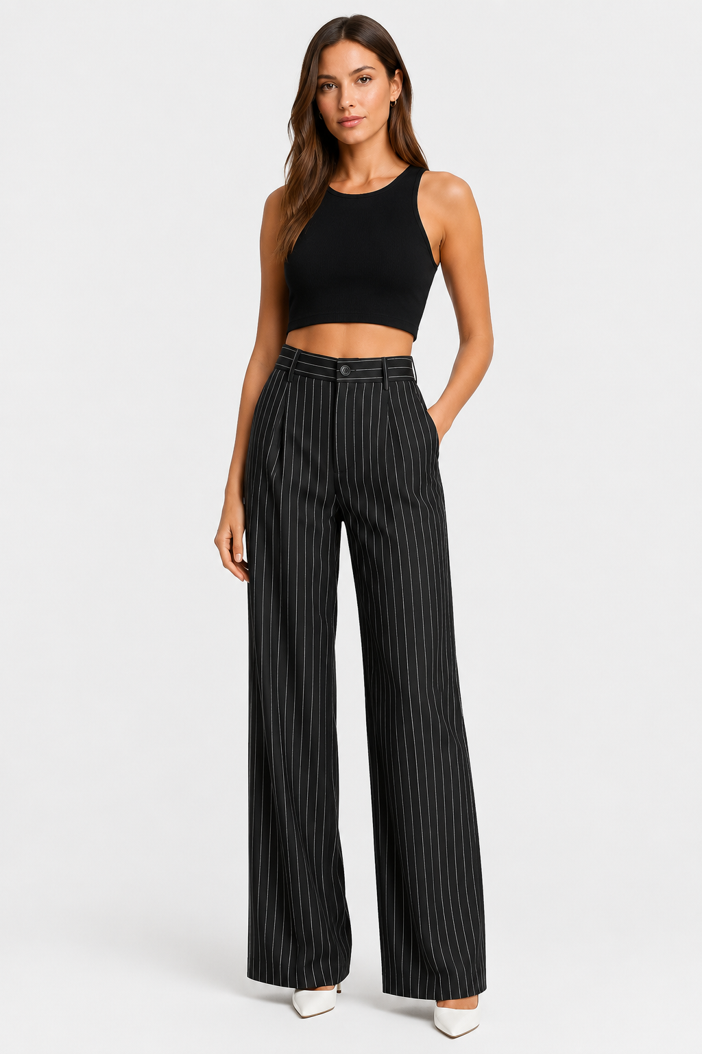 Pantalon large à rayures — Emma — Amielle Paris