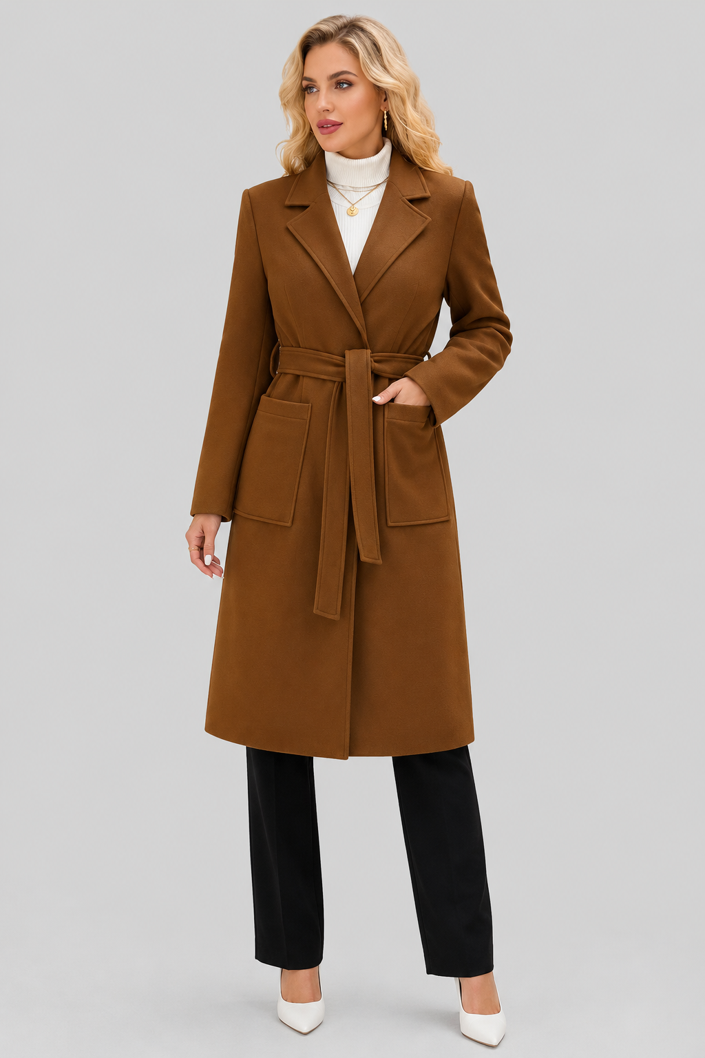 Manteau long ceinturé — Lola — Amielle Paris