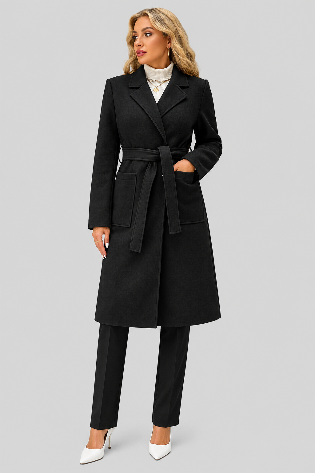 Manteau long ceinturé — Lola — Amielle Paris