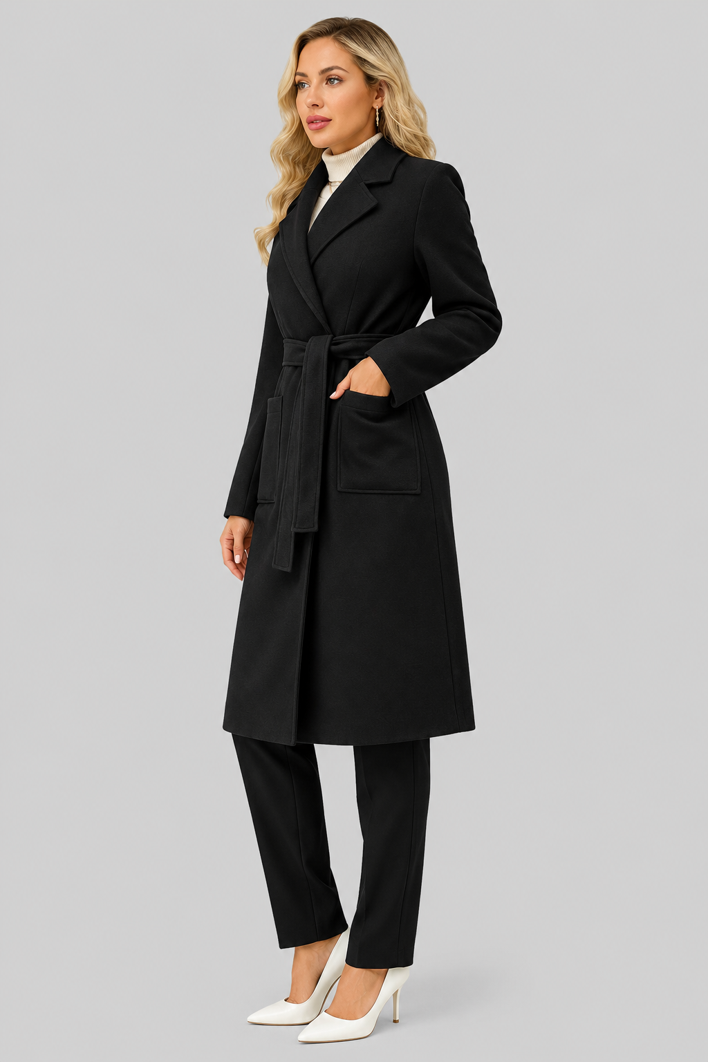 Manteau long ceinturé — Lola — Amielle Paris